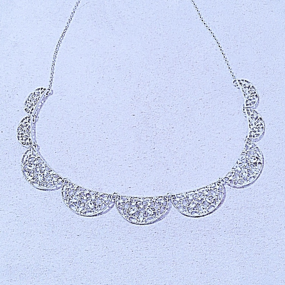 NWOT Silver Statement Soft Collar Necklace - Picture 3 of 8